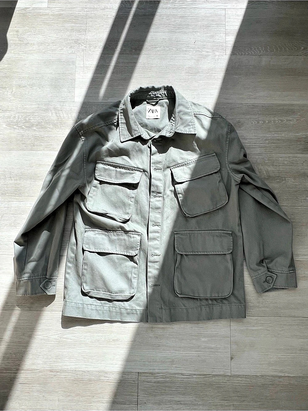 Zara Utility Jacket in Seafoam Size L Like New